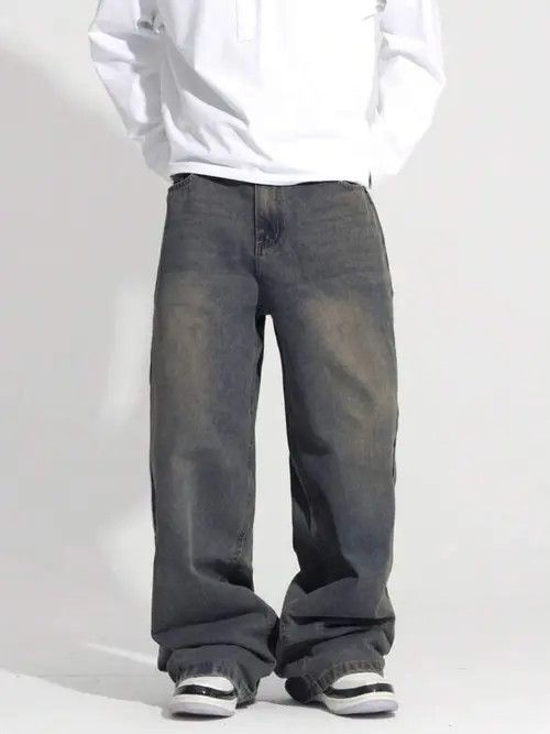 Jean Washed VINTAGE 90s baggy jeans pants Size US 36 / EU 52 - 4 Thumbnail