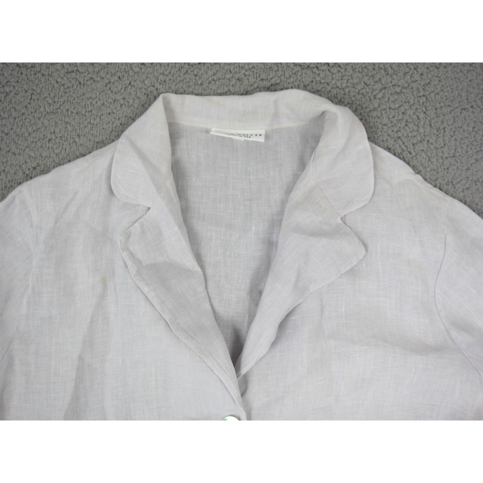 Vintage Bryn Walker Jacket Womens XL Gray Lilac 100% Linen Made in USA Size XL / US 12-14 / IT 48-50 - 2 Thumbnail