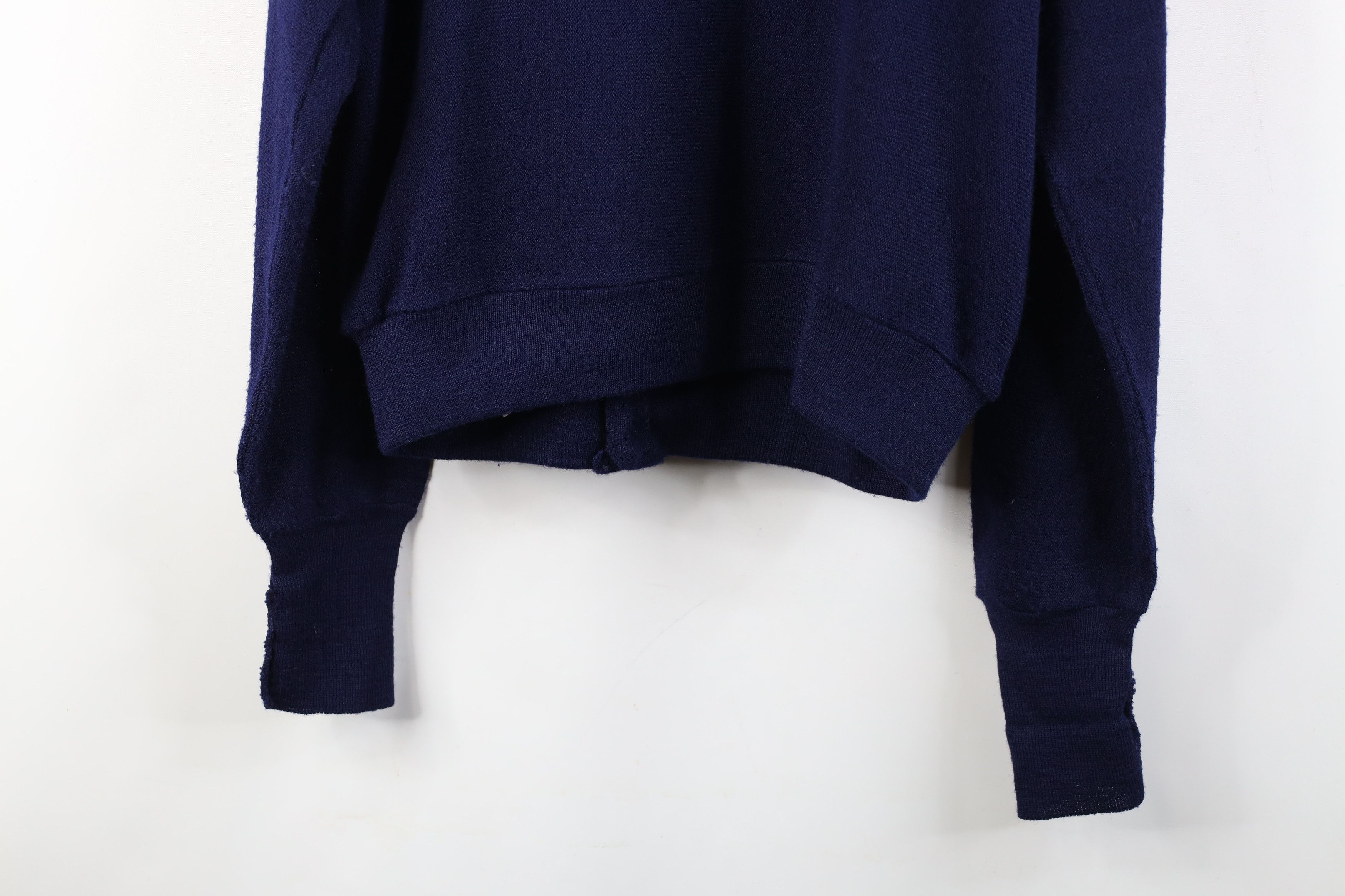 Lacoste Vintage 80s Izod Lacoste Knit Cardigan Sweater Navy Blue USA Size US M / EU 48-50 / 2 - 12 Thumbnail