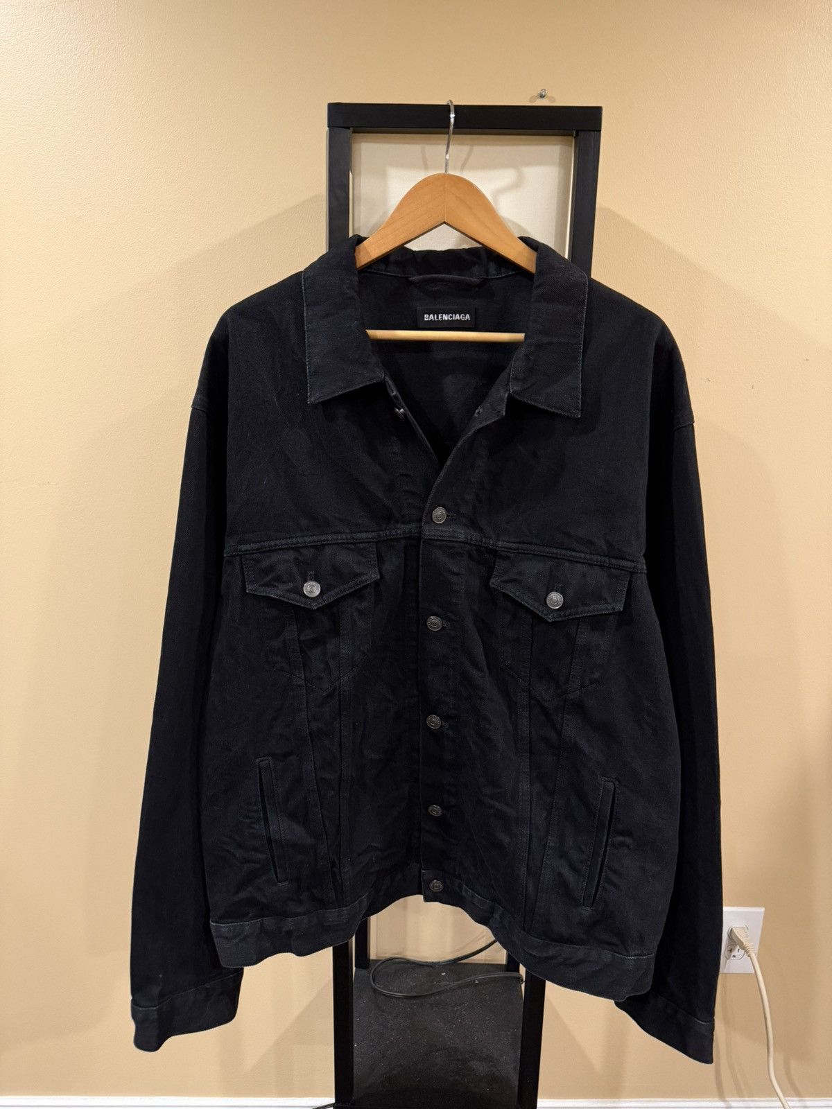 BALENCIAGA FREE ナイロンジャケット ブラック　デムナ期 Balenciaga Balenciaga x Demna 2018 Black Oversized Denim Jacket