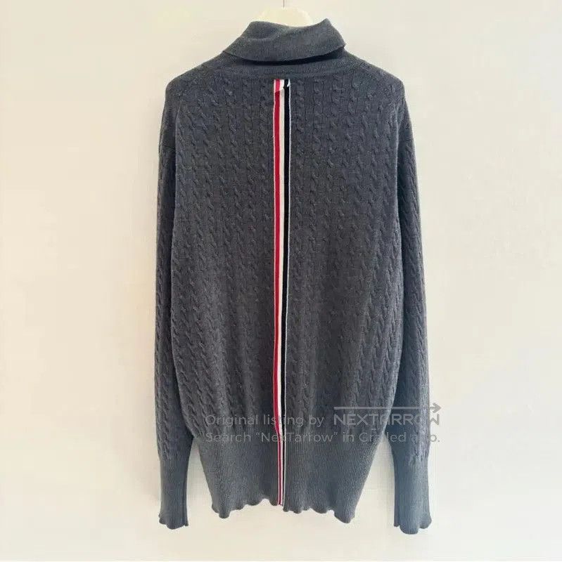 Thom Browne Thom Browne Gray Wool Striped Long Sleeve Sweater . Size US XXL / EU 58 / 5 - 3 Thumbnail
