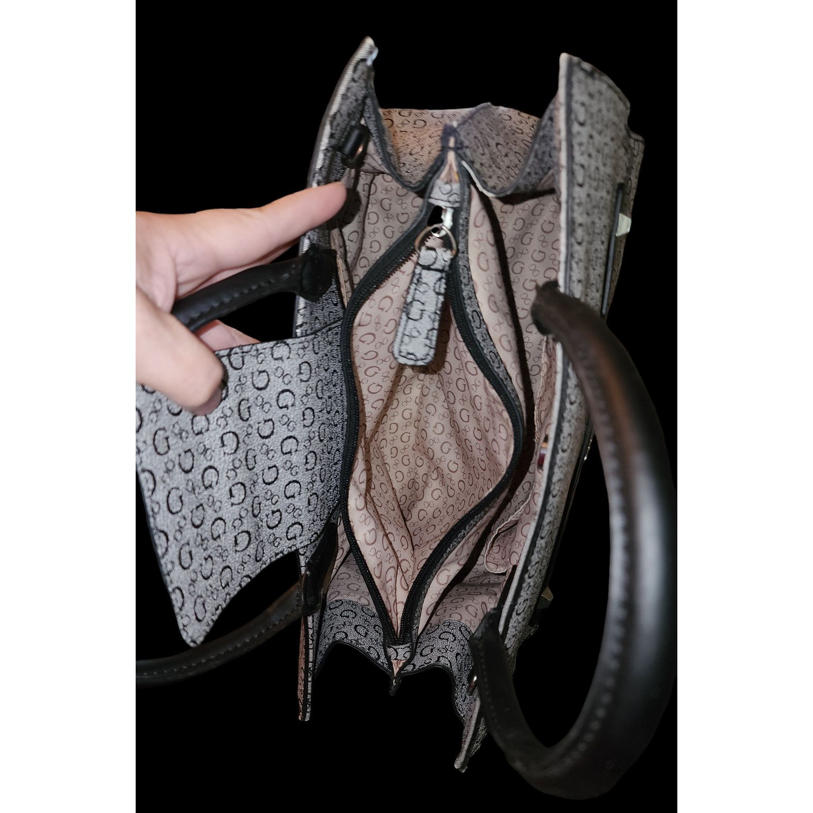 Guess Guess Gleeson black, gray faux-leather Satchel and wallet Size ONE SIZE - 4 Thumbnail