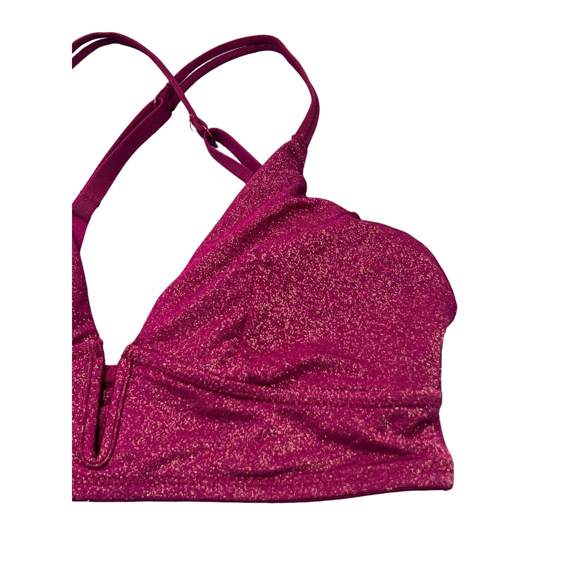 Other Auden - Women's Shimmer Bralette - Burgundy - Extra Small Size ONE SIZE - 10 Thumbnail