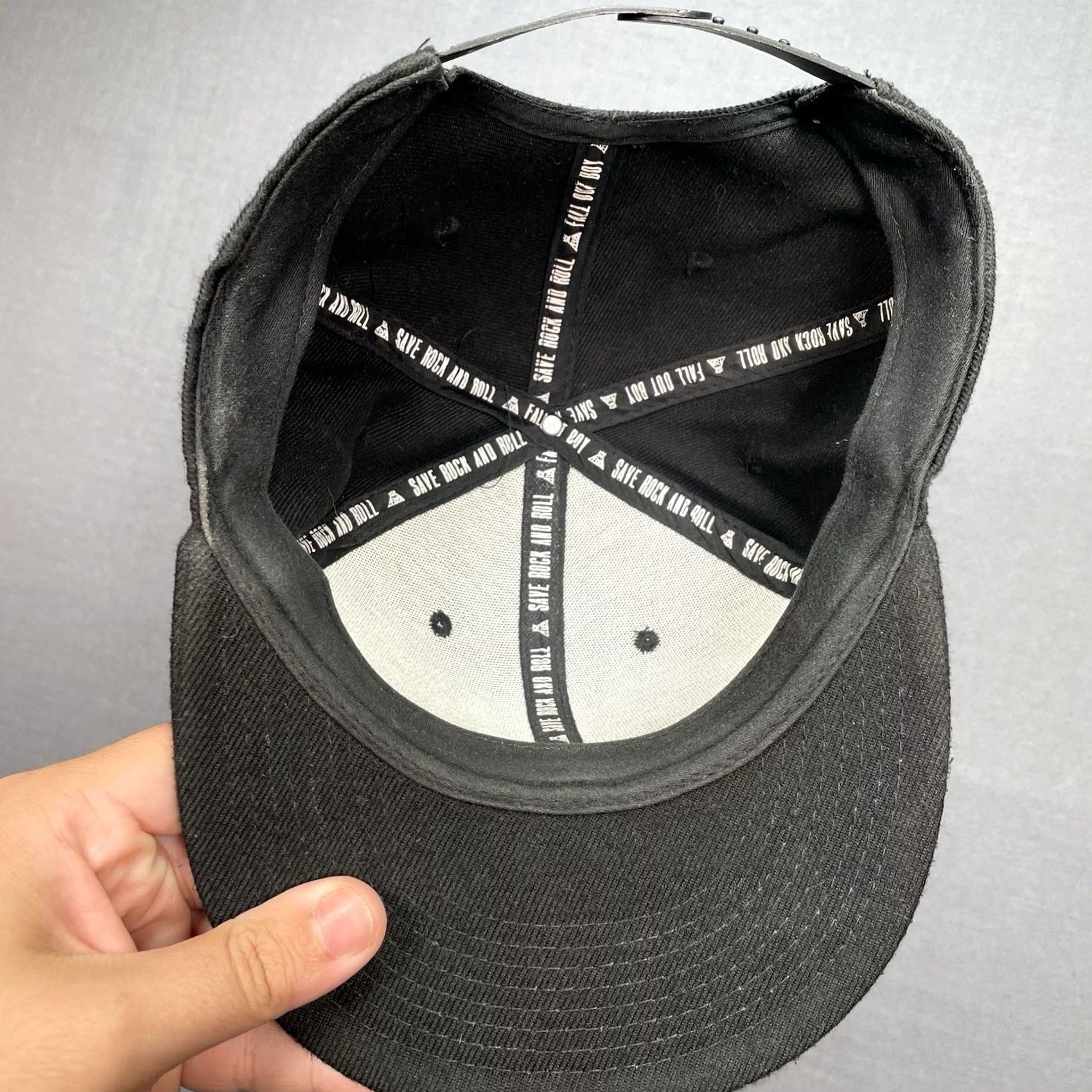 Vintage Fall Out Boy Fall Out Hat One Size Adjustable Black Baseball Cap 2013 Tour FOB Size ONE SIZE - 6 Thumbnail