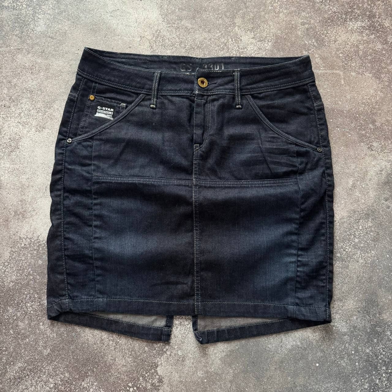 G-Star × Japanese Brand G-Star Raw Vintage Dark Navy Denim Midi Skirt Size 32" / US 10 / IT 46 - 1 Thumbnail