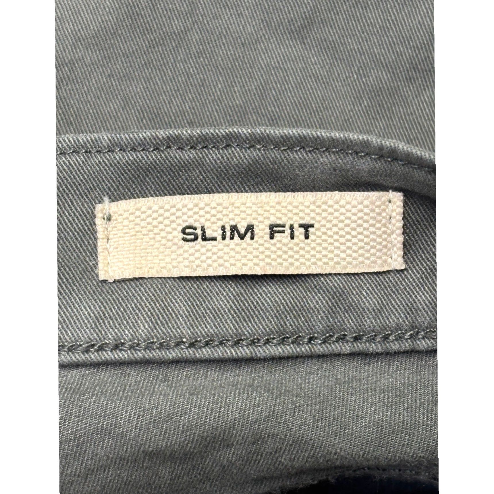 Flint And Tinder Flint and Tinder Slim Chino Pants 34x34 Slate Grey Cotton Blend Canvas 5-Pocket Casual Workwear Mens Size US 34 / EU 50 - 6 Thumbnail