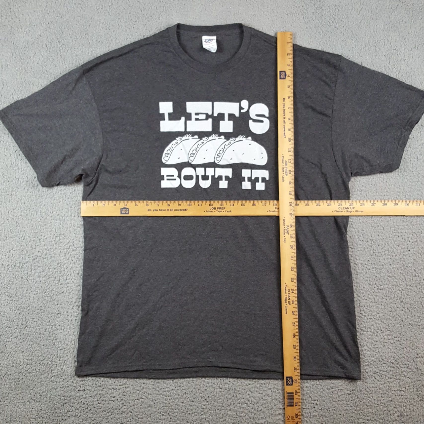 Delta VINTAGE Delta Men's T-Shirt 2XL Gray Food Funny Taco Bout It Retro 90s Y2K Size US XXL / EU 58 / 5 - 6 Thumbnail