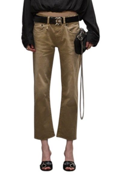 R13 BOY STRAIGHT 27 Pebble Stretch Cropped Beige 89089 Size 27" / US 4 / IT 40 - 1 Thumbnail
