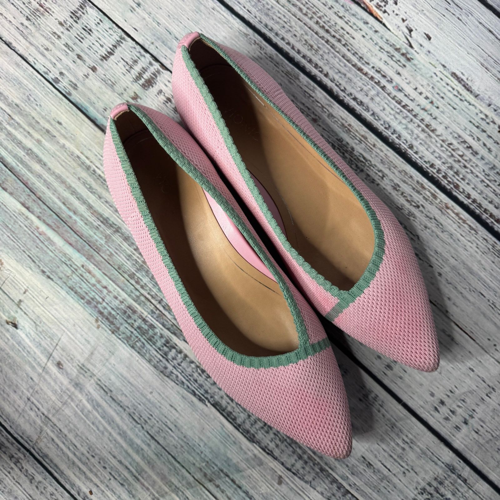 Vionic Vionic Cameo Pink Knit Pointy Toe Flats - Women's 9.5 Size US 9.5 / IT 39.5 - 2 Thumbnail