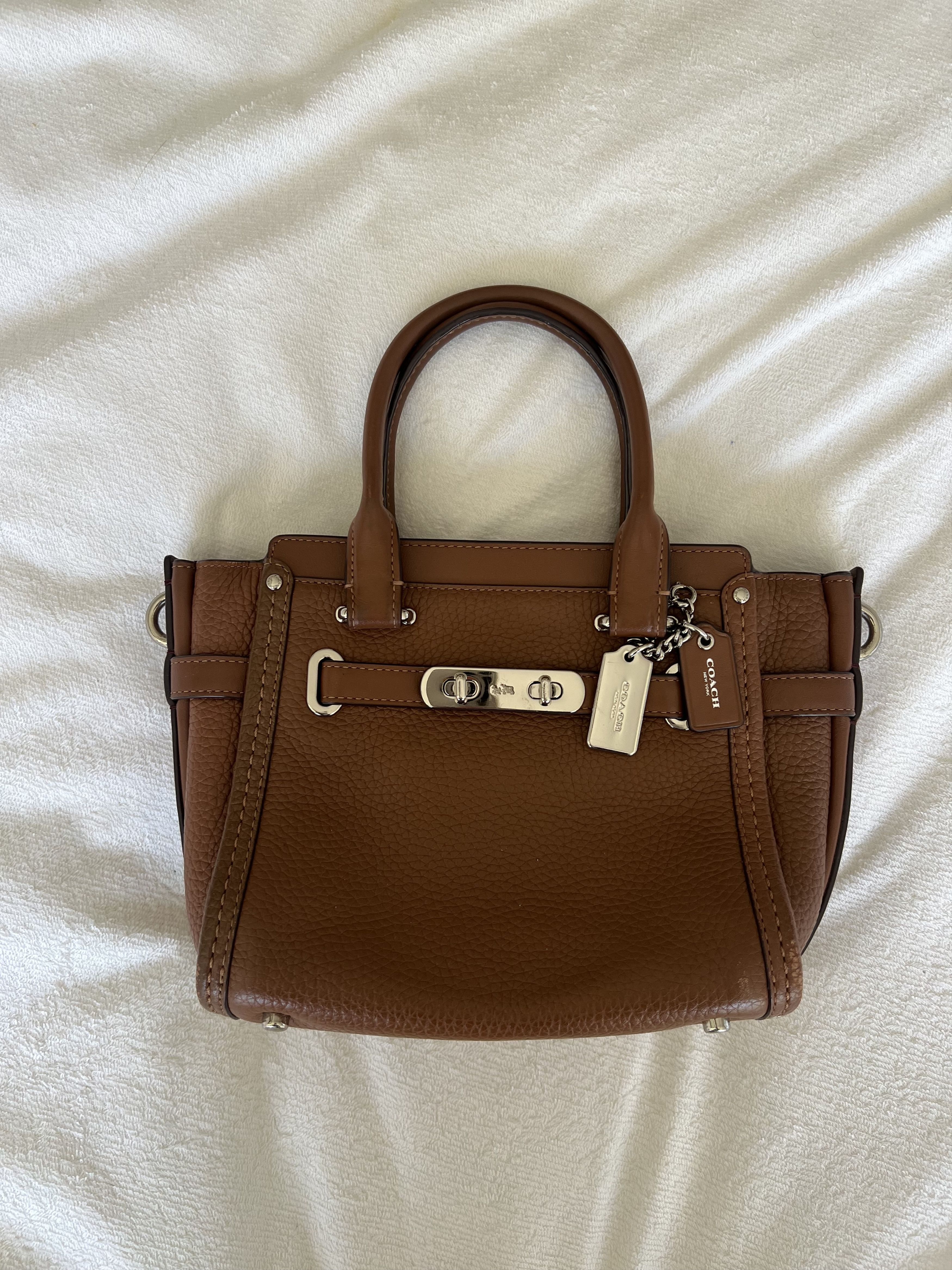 Coach Brown Leather Top Handle Coach Purse Size ONE SIZE - 1 Thumbnail