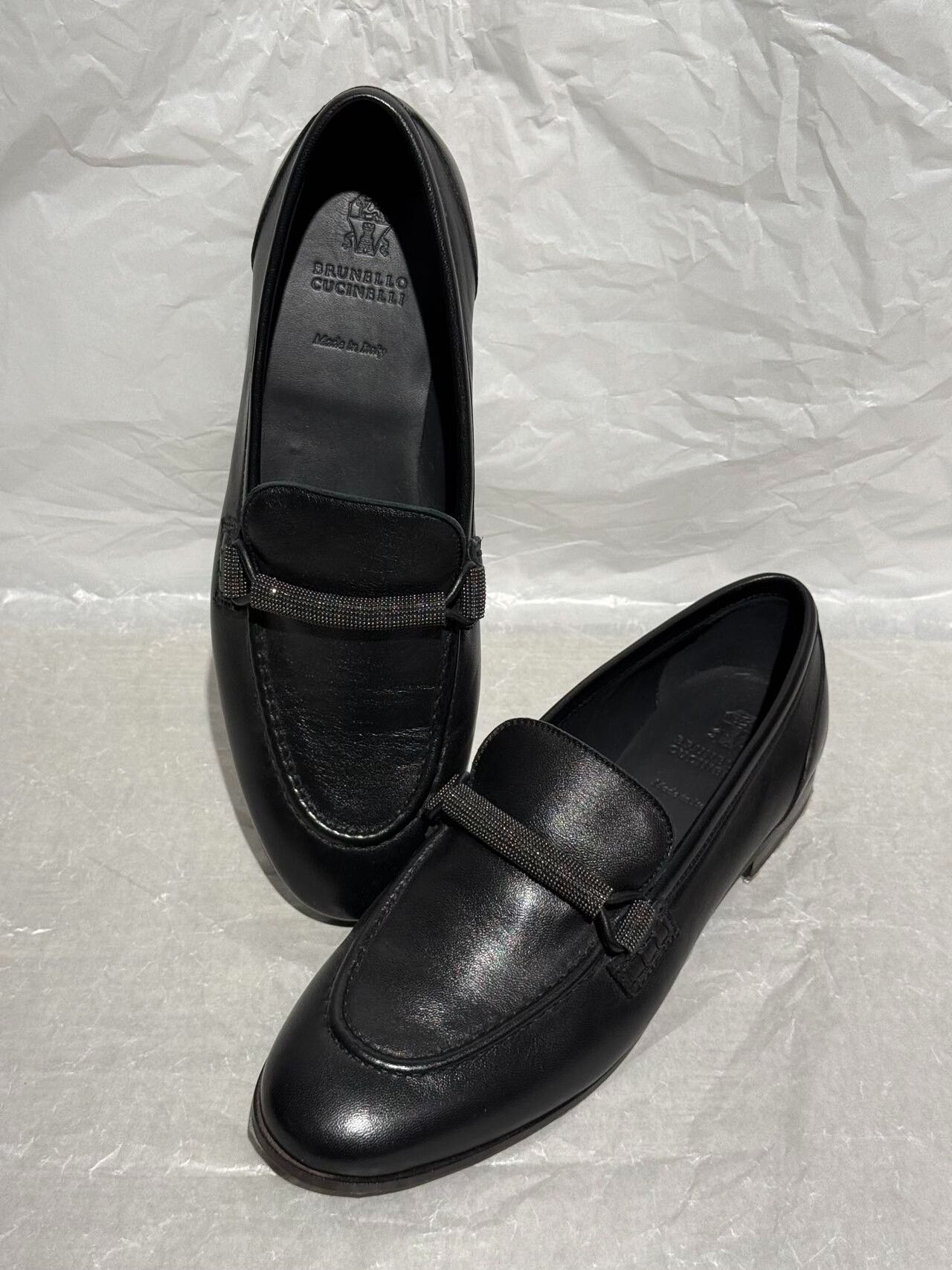 Brunello Cucinelli Brunello Cucinelli Black Loafers for Women Size US 4 / IT 34 - 1 Thumbnail