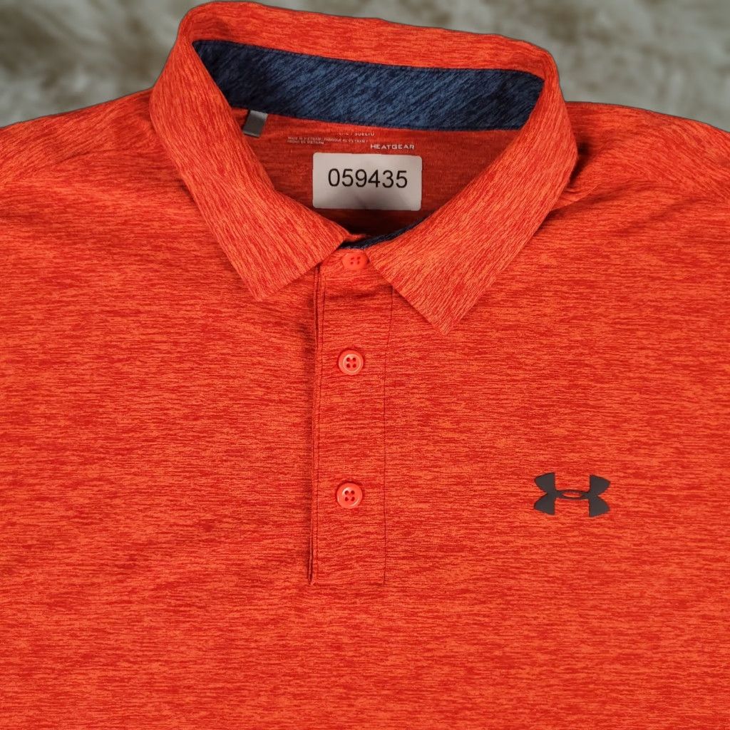 Under Armour Under Armour Polo Shirt Mens Medium Orange Golf Casual Short Sleeve Size US M / EU 48-50 / 2 - 1 Thumbnail