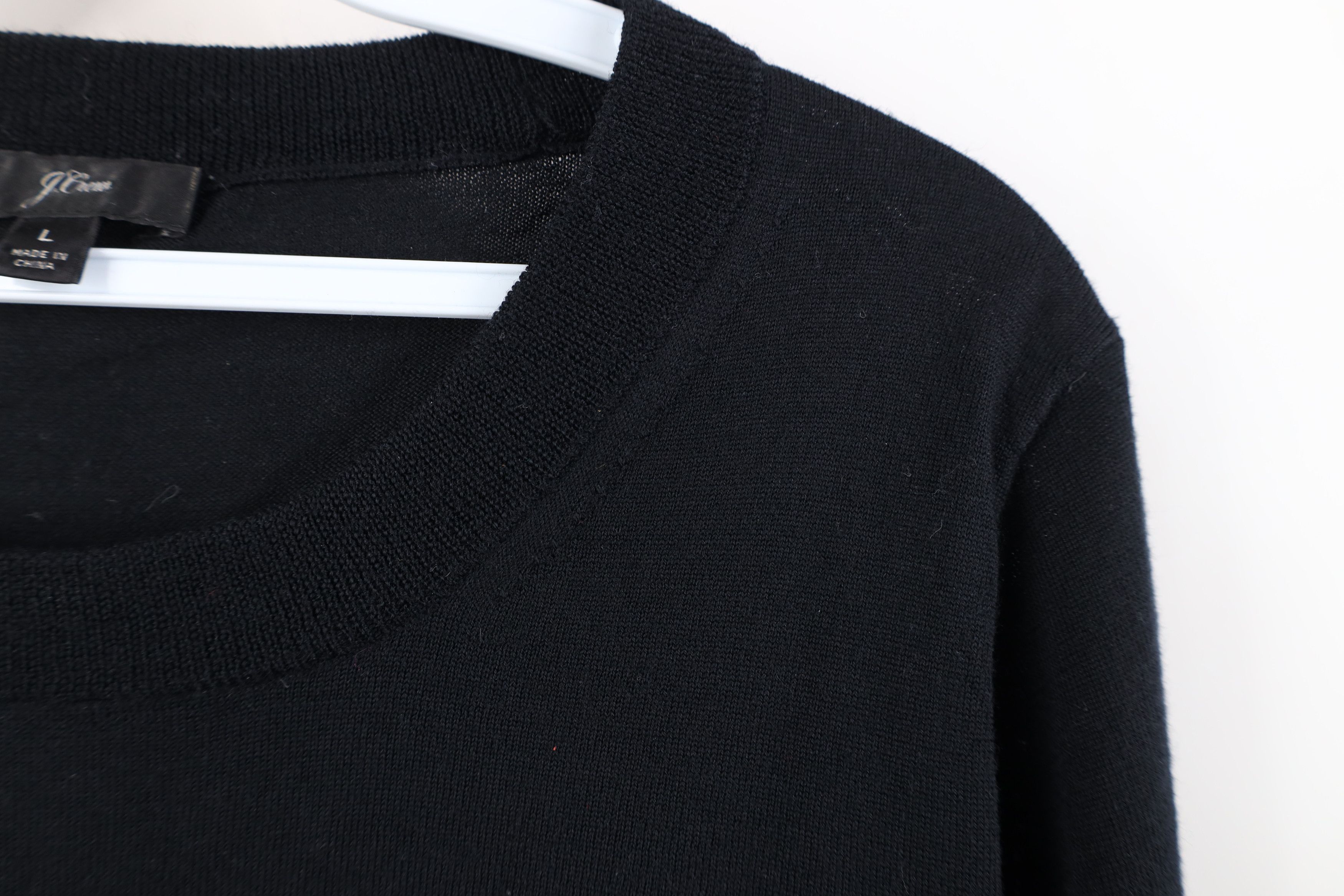 J.Crew J Crew Blank Lightweight Wool Knit Crewneck Sweater Black Size L / US 10 / IT 46 - 4 Thumbnail
