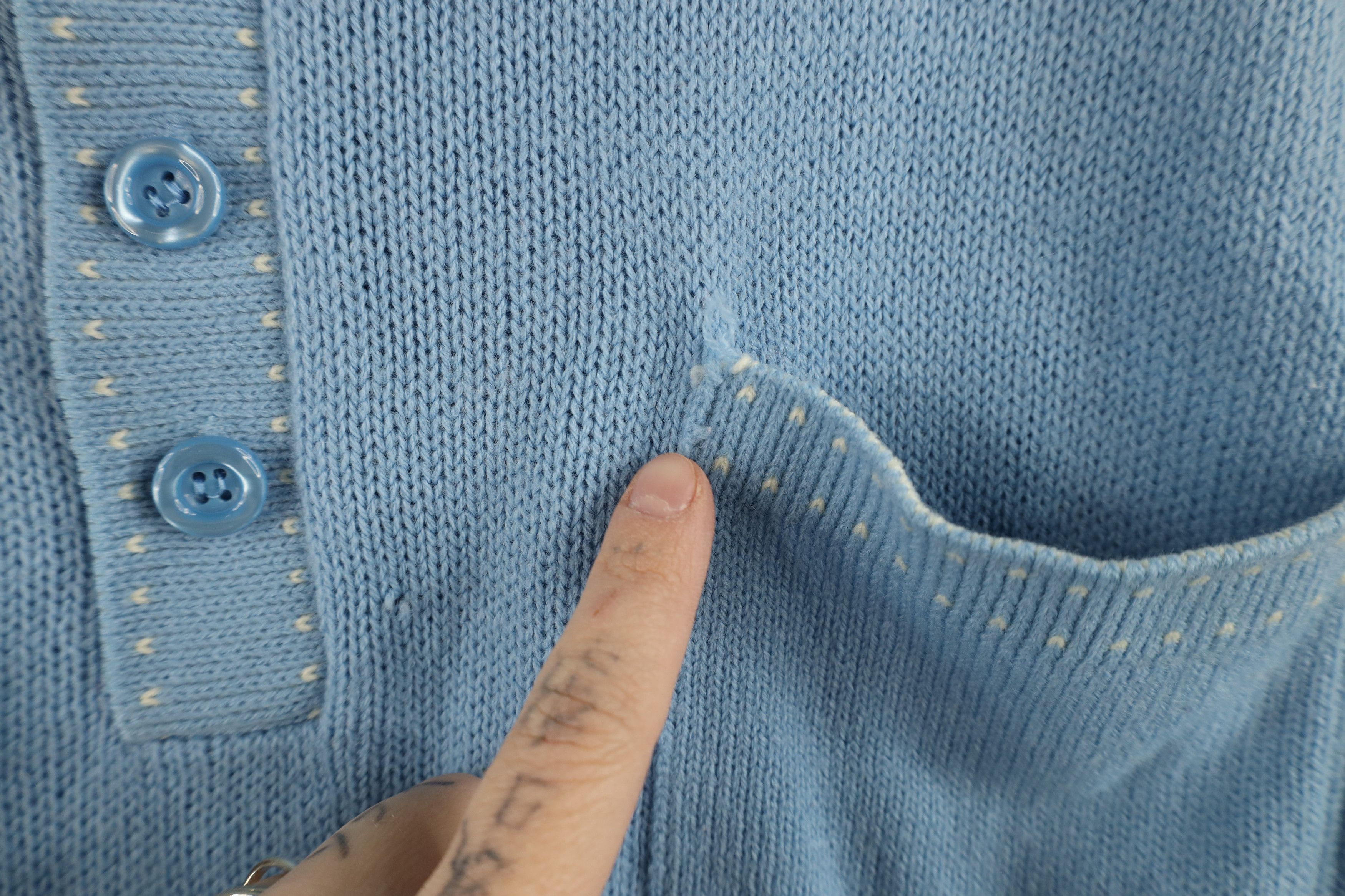 Vintage Vintage 70s Streetwear Knit Sweater Carolina Blue Acrylic Size US M / EU 48-50 / 2 - 7 Thumbnail