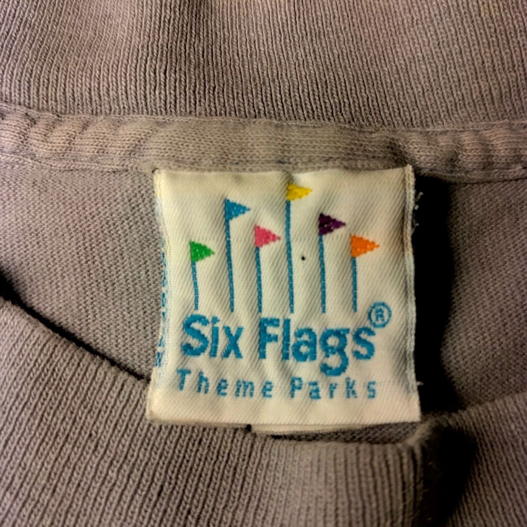 Vintage VINTAGE Six Flags Shirt S/M Blue Cotton Short Sleeve Crew Neck Regular Single Stitch Th rill Seeker Roller Coaster Respect Tradition Men T-Shirt Size US S / EU 44-46 / 1 - 7 Thumbnail