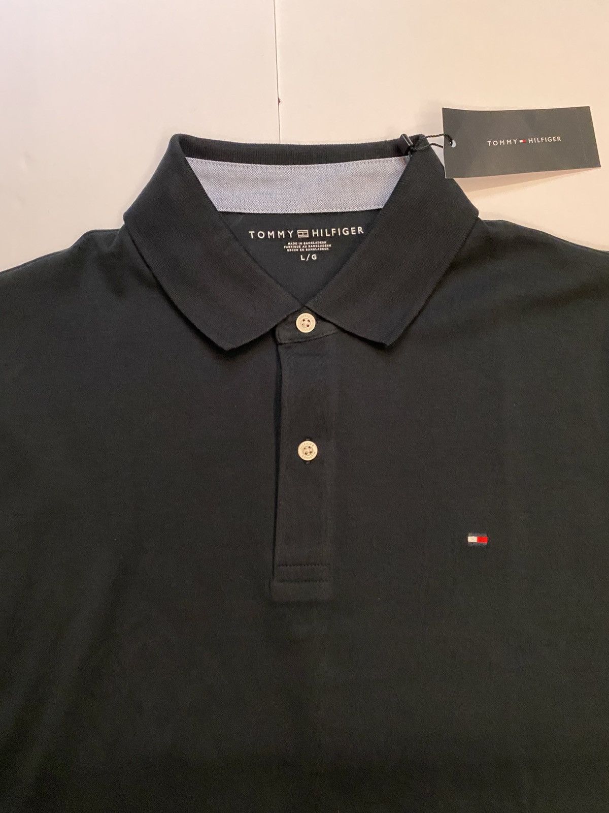 Tommy Hilfiger Tommy Hilfiger Mens Classic Pique Polo Navy Blue Large NWT Size US L / EU 52-54 / 3 - 3 Thumbnail