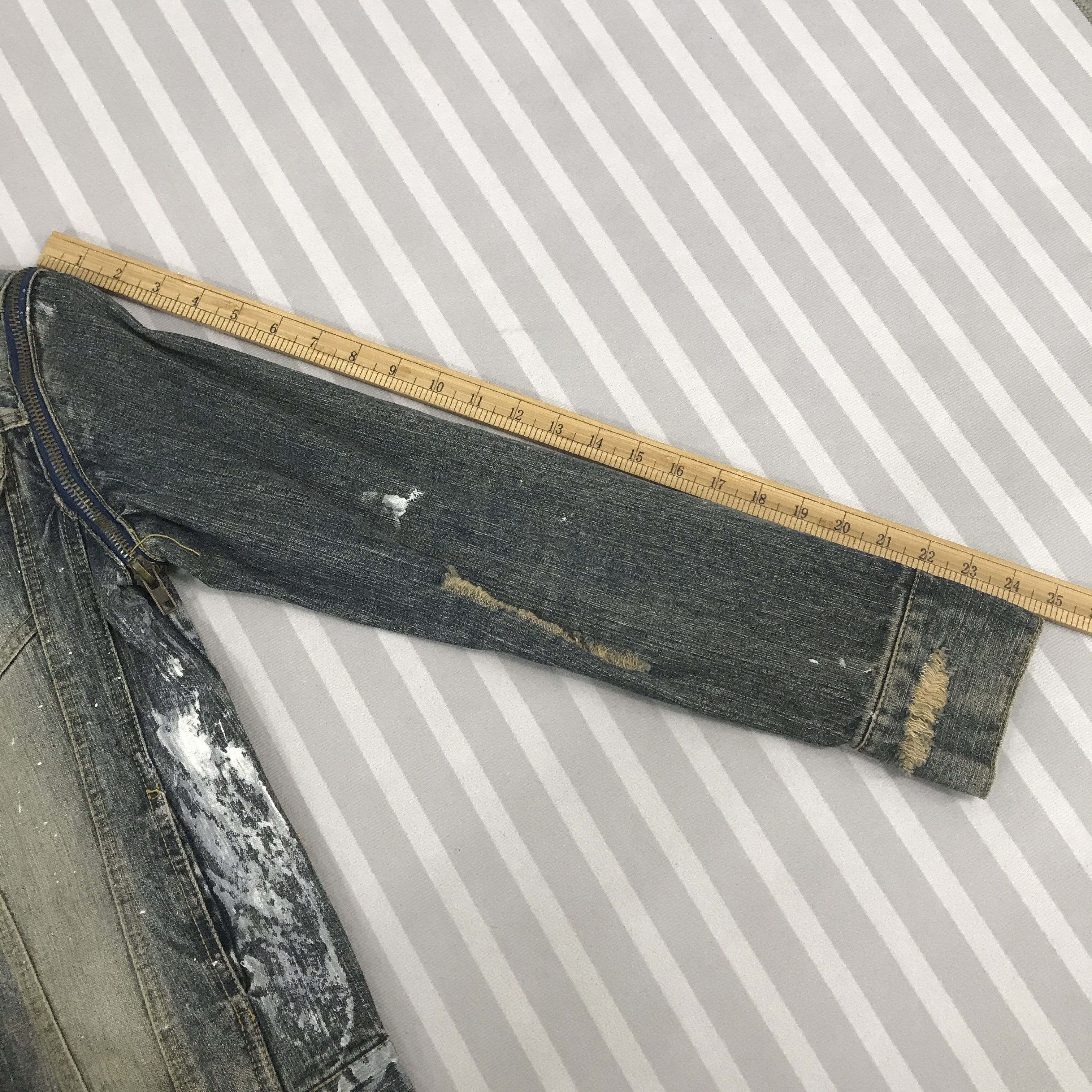 Japanese Brand Vintage Quarterly Denim Distressed zipper punk Jacket Size US M / EU 48-50 / 2 - 6 Thumbnail