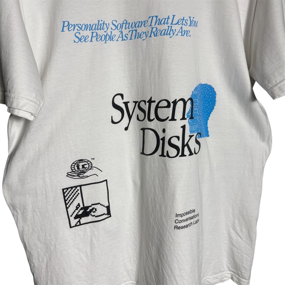 Vintage System Disks Impossible Conversation T Shirt Size US XL / EU 56 / 4 - 2 Thumbnail
