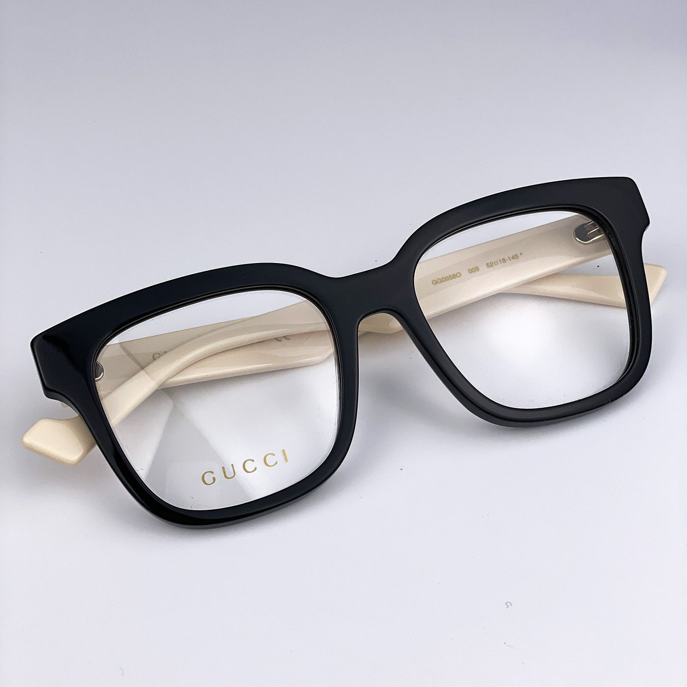 Gucci NEW Gucci GG0958O 005 Black White Square Unisex Eyeglasses Size ONE SIZE - 2 Thumbnail