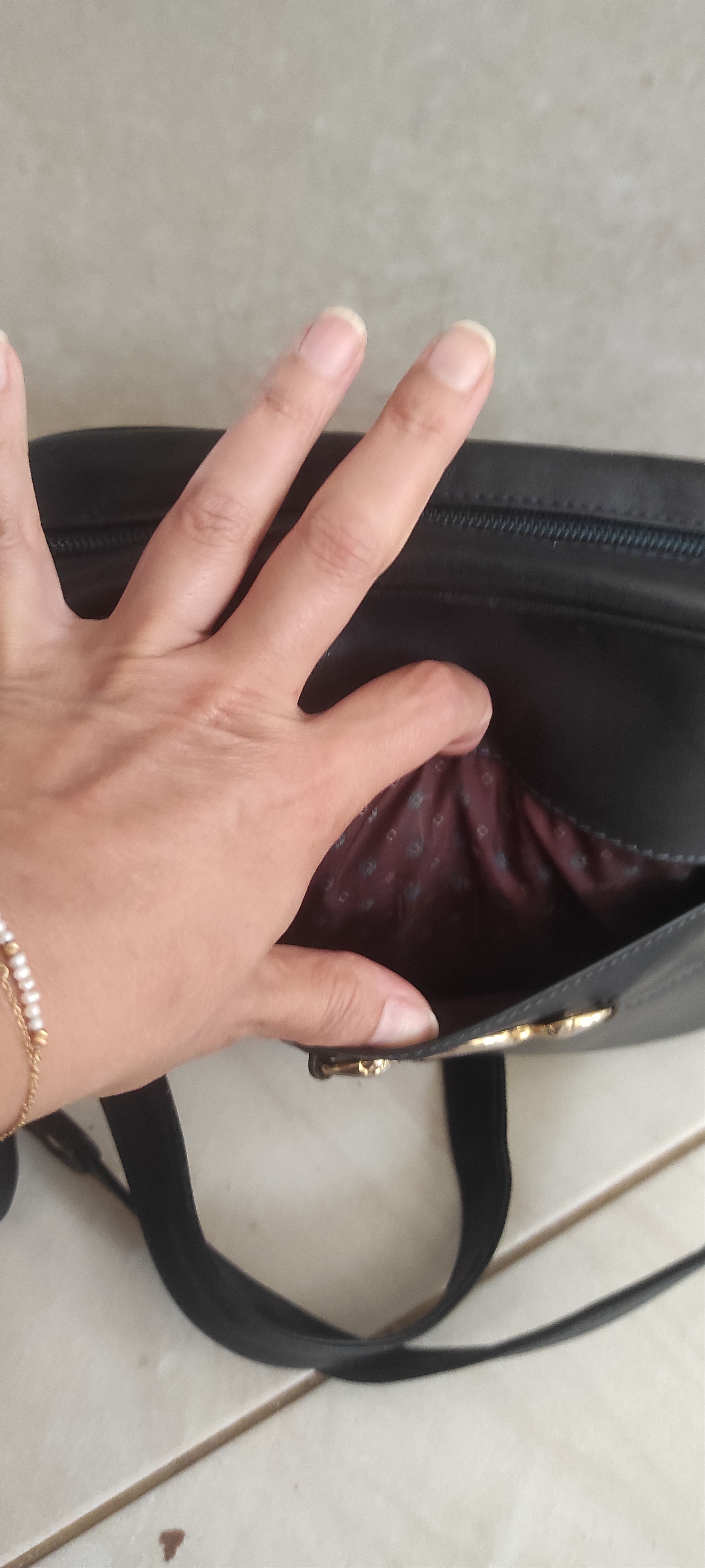 Other Vintage Pertegaz Genuine Leather Shoulder Bag Dark Blue Size ONE SIZE - 13 Thumbnail