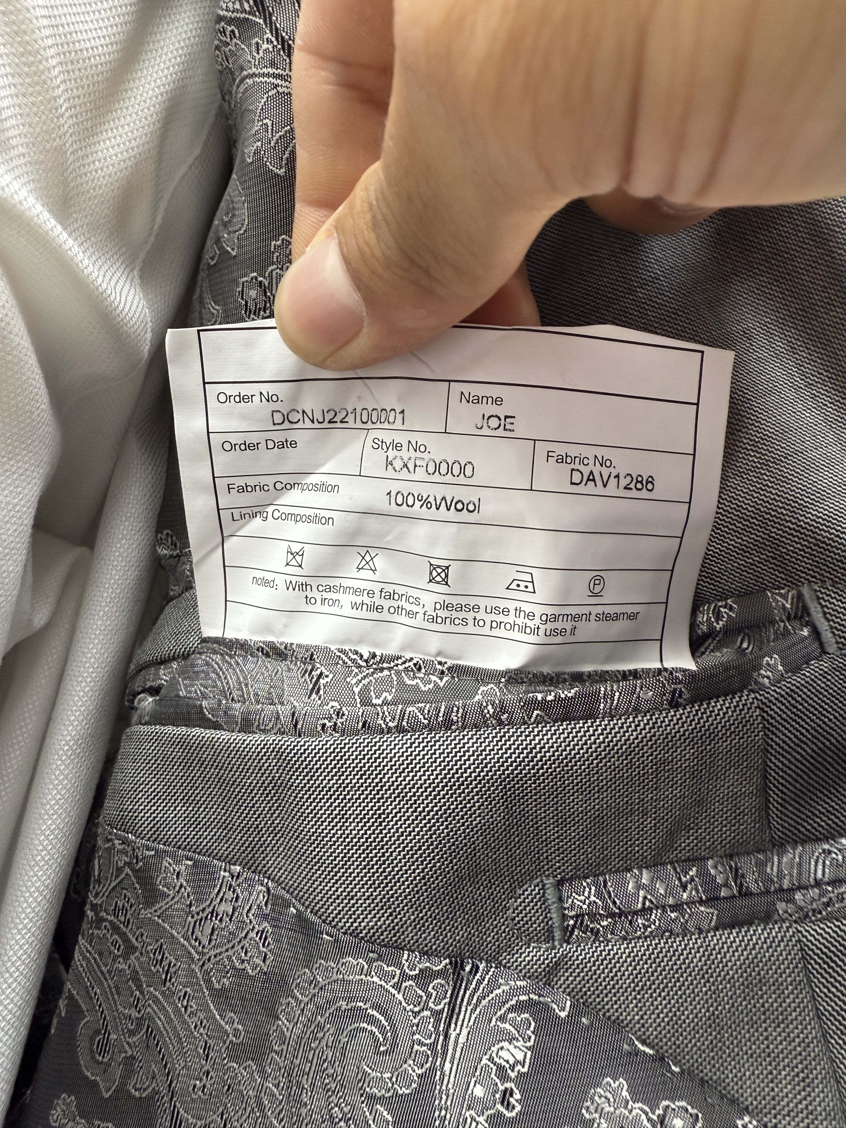 Designer × Other 42R Bespoke 2Pc Suit, Notch Lapel, Vents, Full Canva Size 42R - 8 Thumbnail
