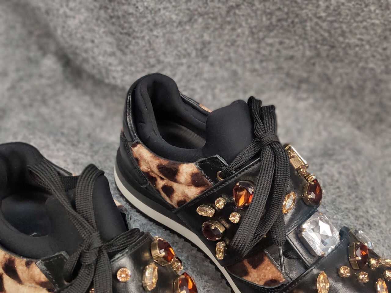 Dolce & Gabbana Dolce & Gabbana Leopard pattern stones velutto Sneakers Size US 9.5 / IT 39.5 - 16 Thumbnail