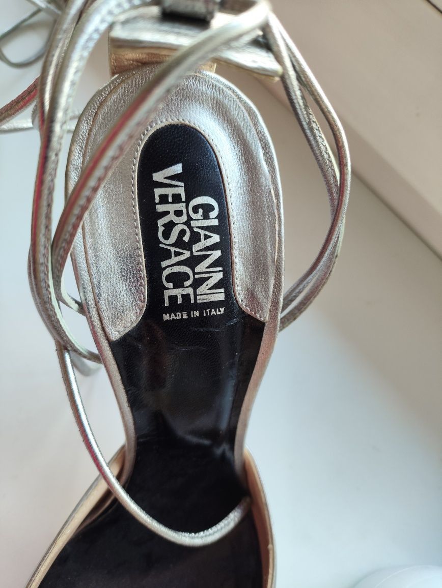 Versace Vintage Gianni Versace Metallic High Heels Leather boots Size US 6.5 / IT 36.5 - 3 Thumbnail