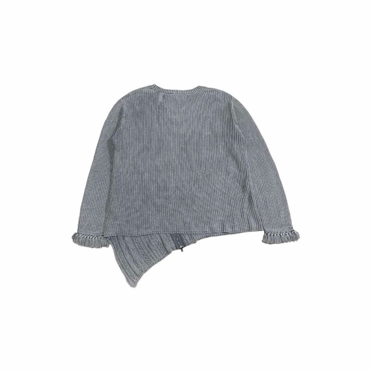 If Six Was Nine × Japanese Brand × Tornado Mart 🔥Sick Y2K Roger & Raw Cable Knit Asymmetric Sweater Zipper Size US M / EU 48-50 / 2 - 9 Thumbnail