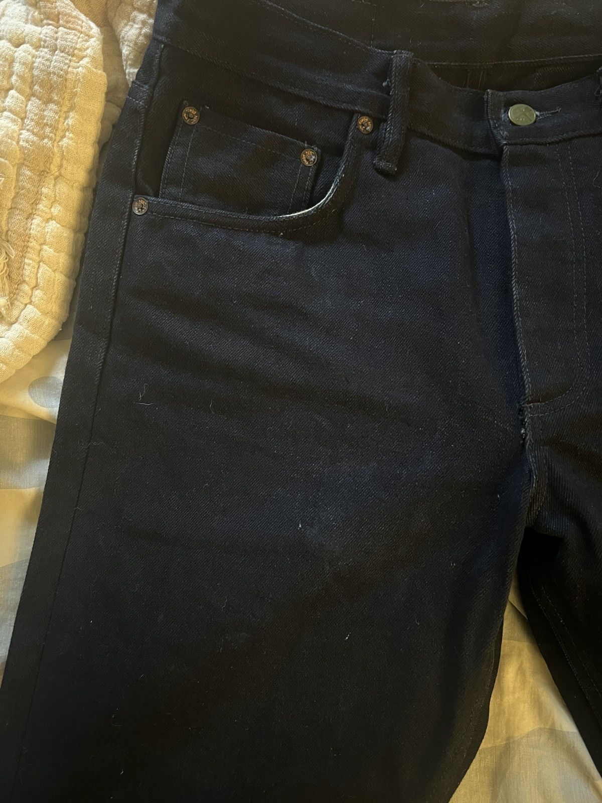 Left Field Nyc Black/Blue Denim Jeans, 17oz, Chelsea Fit, Size 32 Size US 32 / EU 48 - 6 Thumbnail