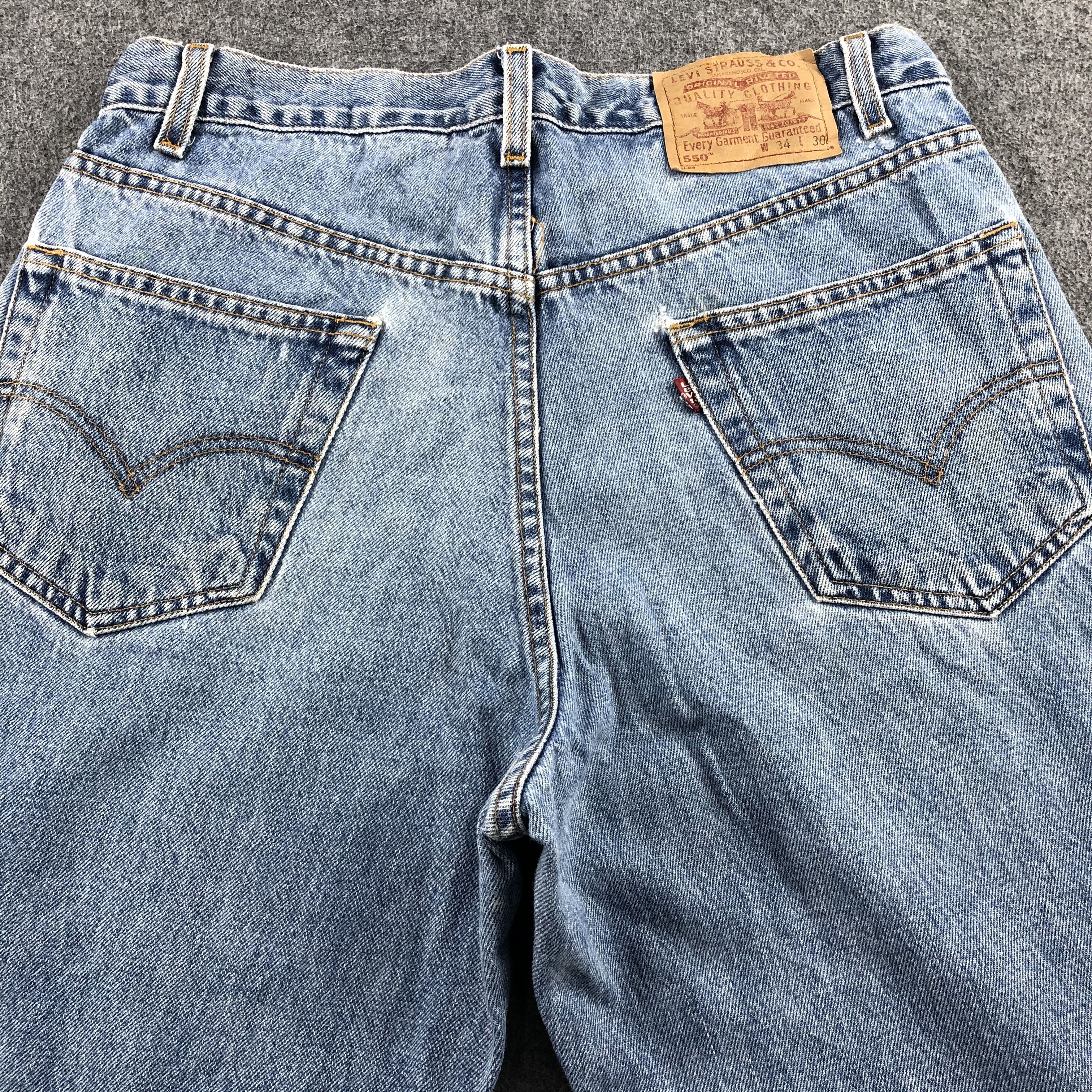 Levi's 90s Vintage Blue Wash Levis 550 Jeans-J2093 Size US 33 - 4 Thumbnail