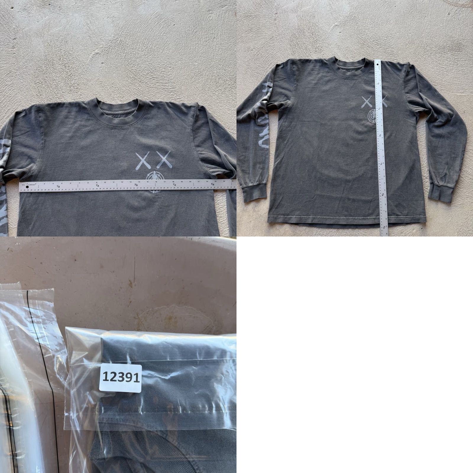 Kaws Kaws Shirt Mens Medium Gray Hip Hop Art Long Sleeve Crew Neck Size US M / EU 48-50 / 2 - 8 Thumbnail