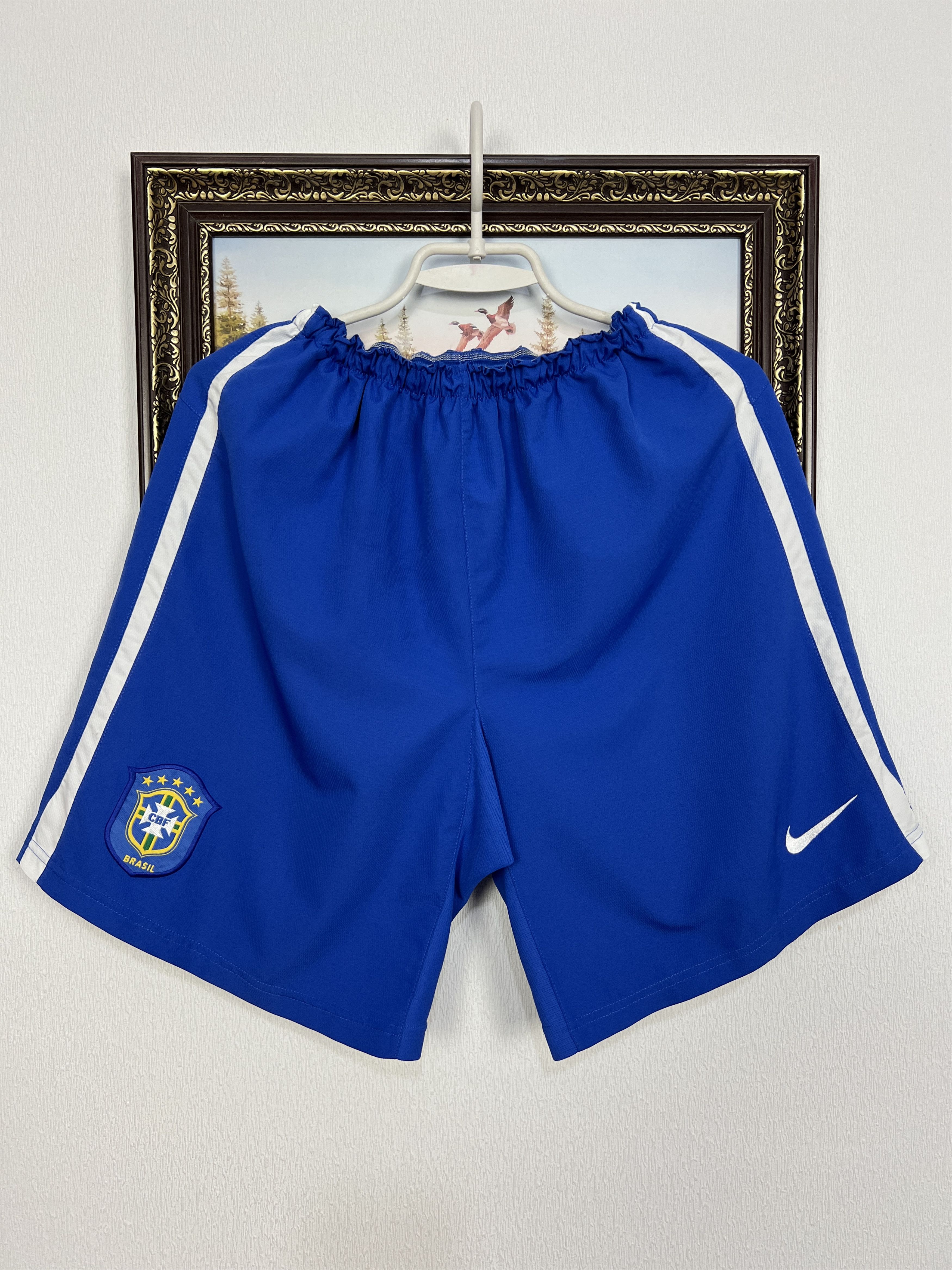 Nike Vintage Nike Brazil Football Shorts Soccer Athletic National Size US 30 / EU 46 - 1 Thumbnail
