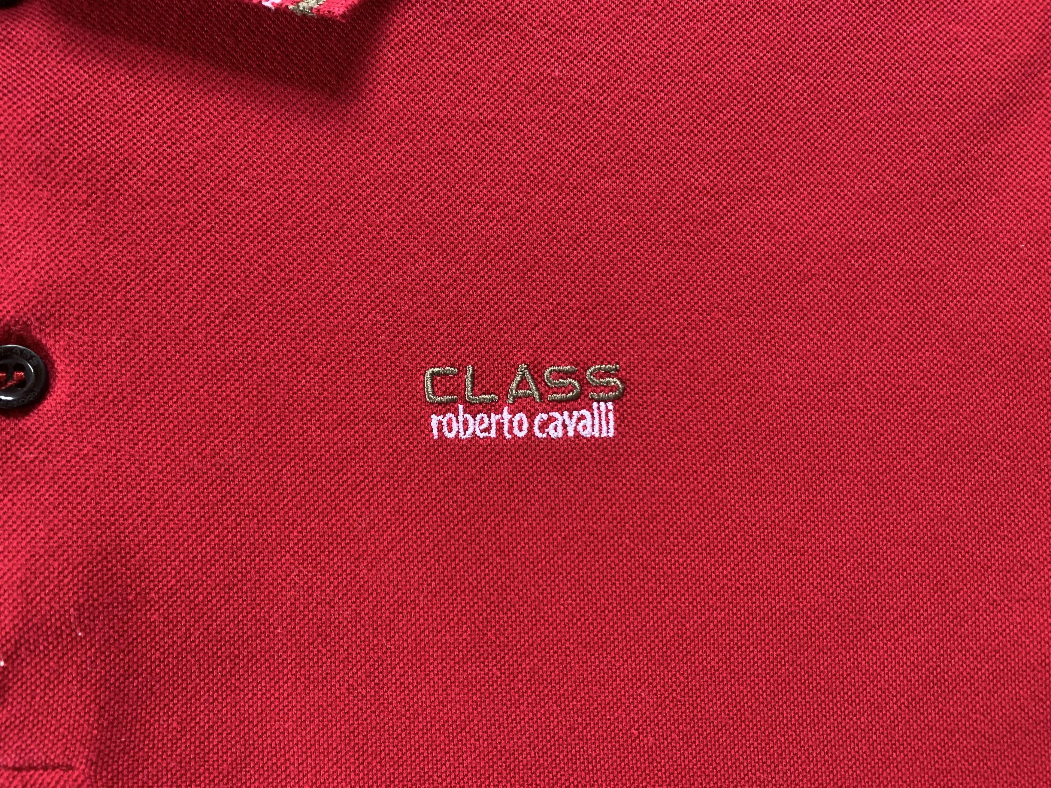 Roberto Cavalli Roberto Cavalli Class Red Cotton Polo Slim Shirt Size US XL / EU 56 / 4 - 5 Thumbnail