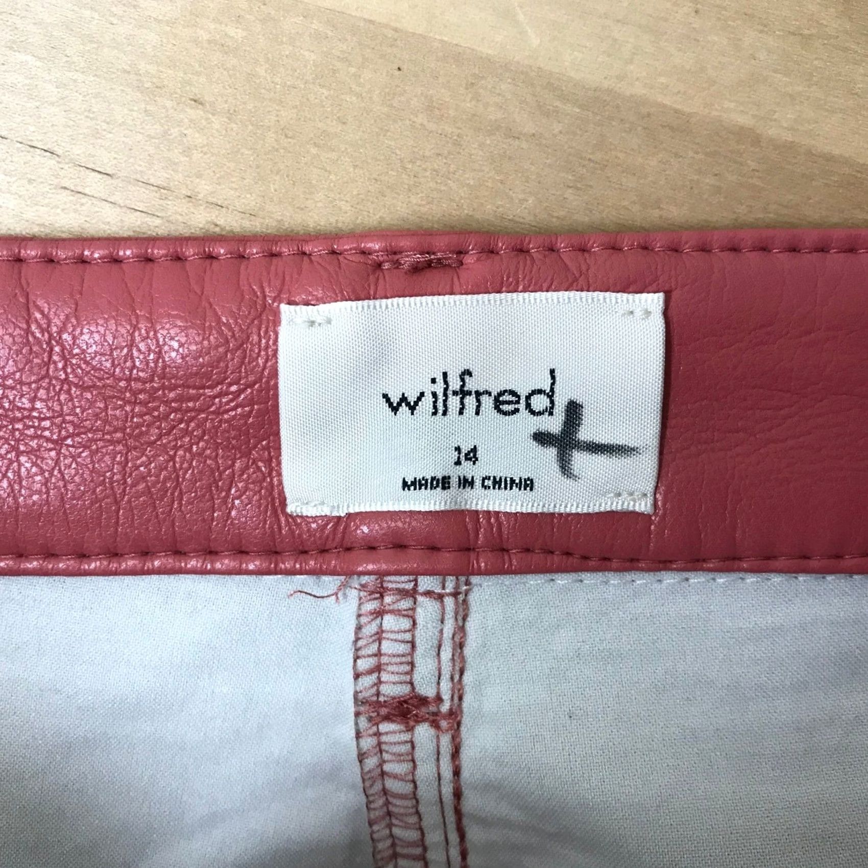 Vintage Wilfred Free Melina Pants Pink Vegan Leather High Waist Straight Leg Size 14 Size 36" / US 14 / IT 50 - 7 Thumbnail