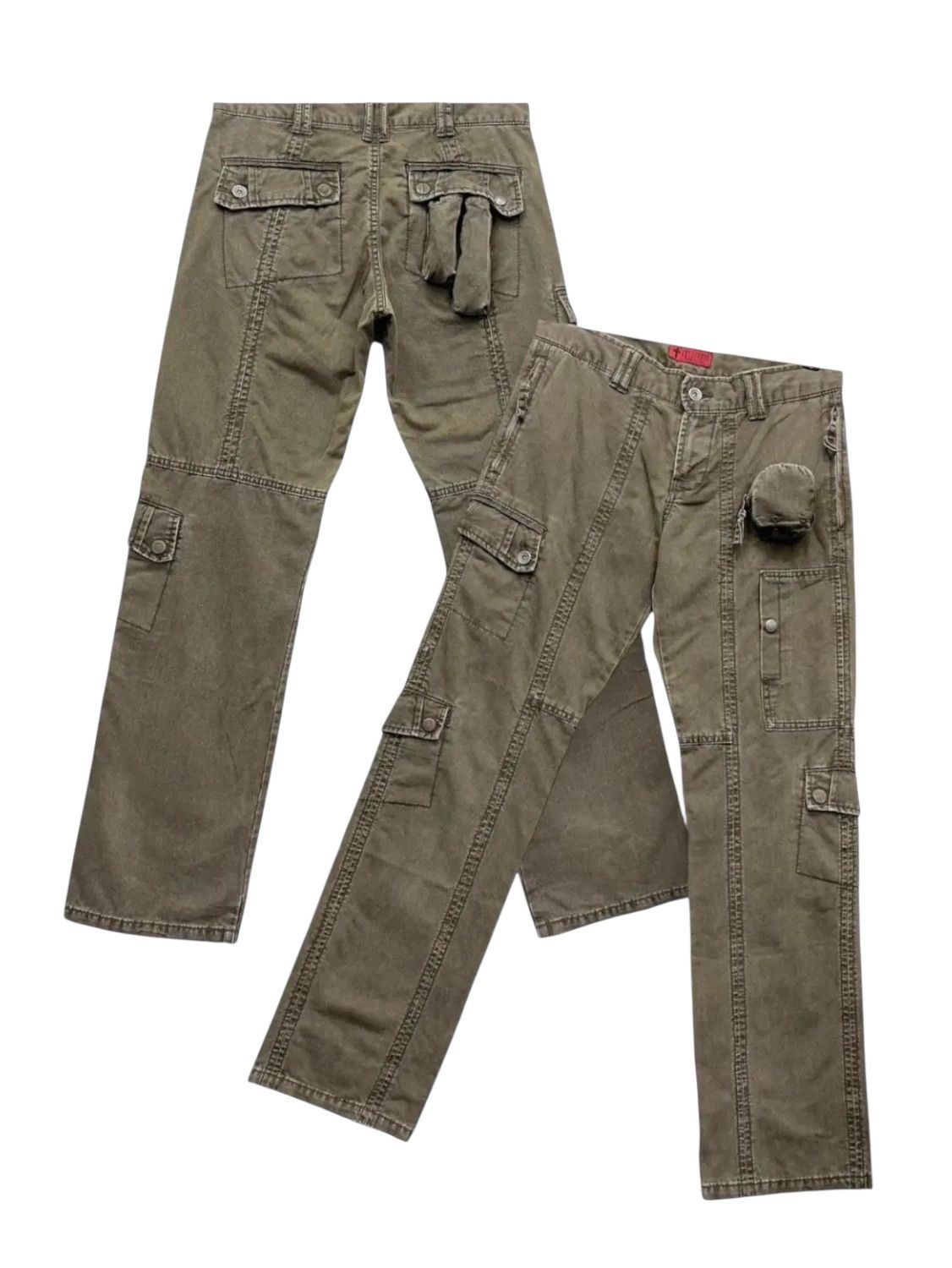 Designer 💥RARE🔥CELULLOID Designer Multipocket Tactical Cargo Pants Size US 29 - 1 Thumbnail