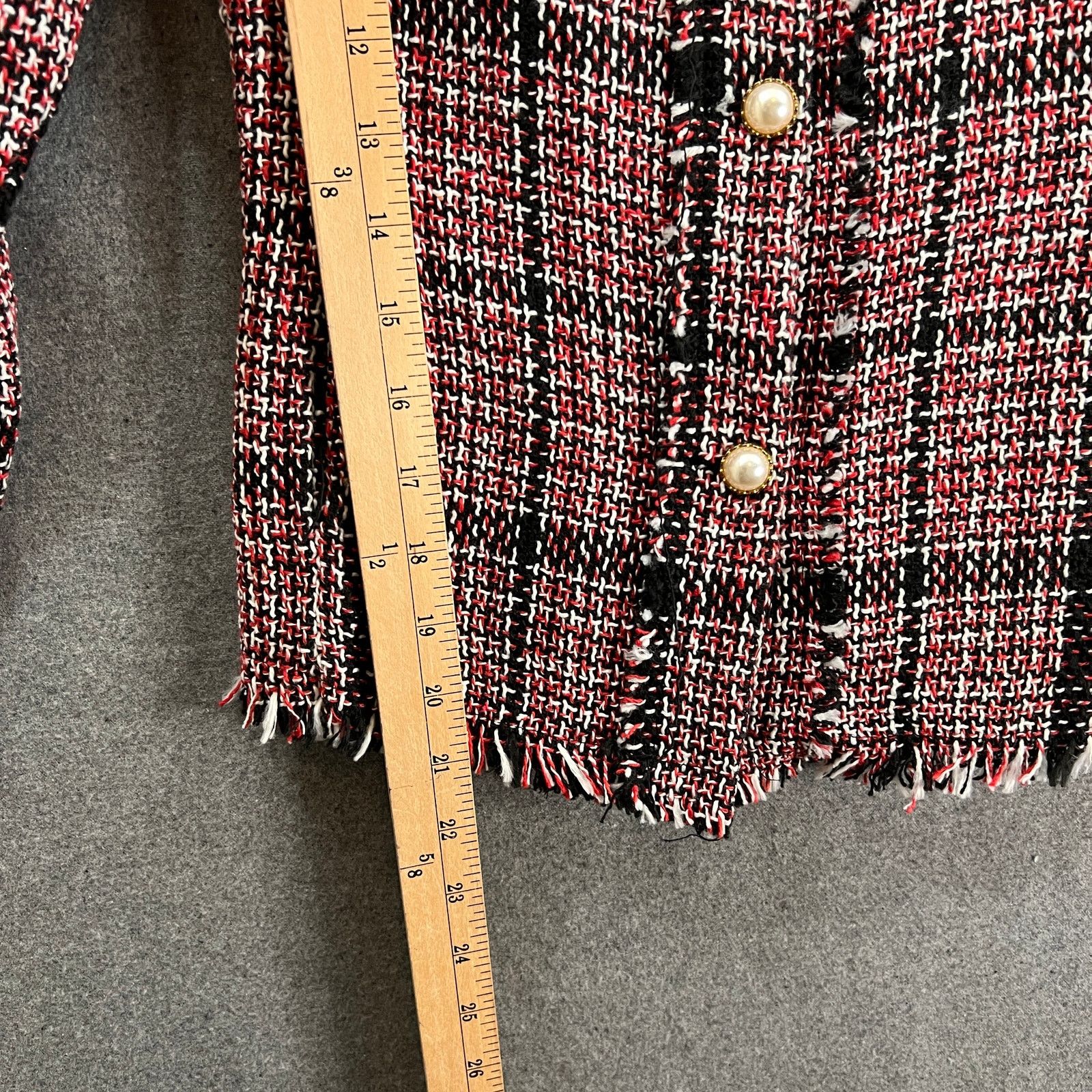 Shein SHEIN Top Suits Womens Size Small Red Tweed Formal Size S / US 4 / IT 40 - 4 Thumbnail
