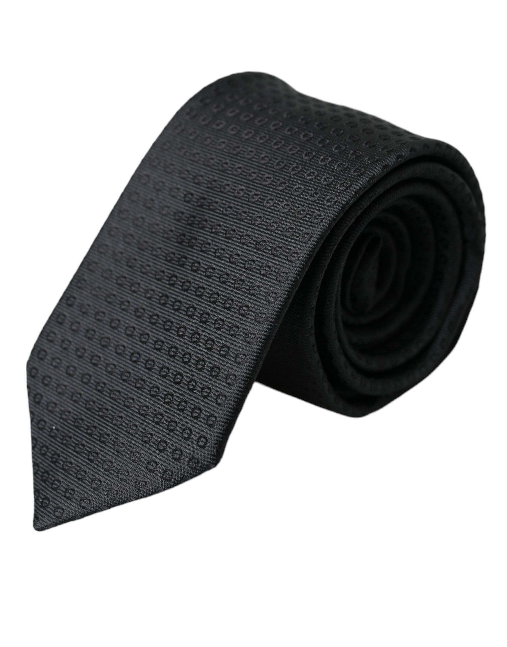 Dolce & Gabbana Black STAFF Patterned Cotton Adjustable Men Men's Tie Size ONE SIZE - 1 Thumbnail
