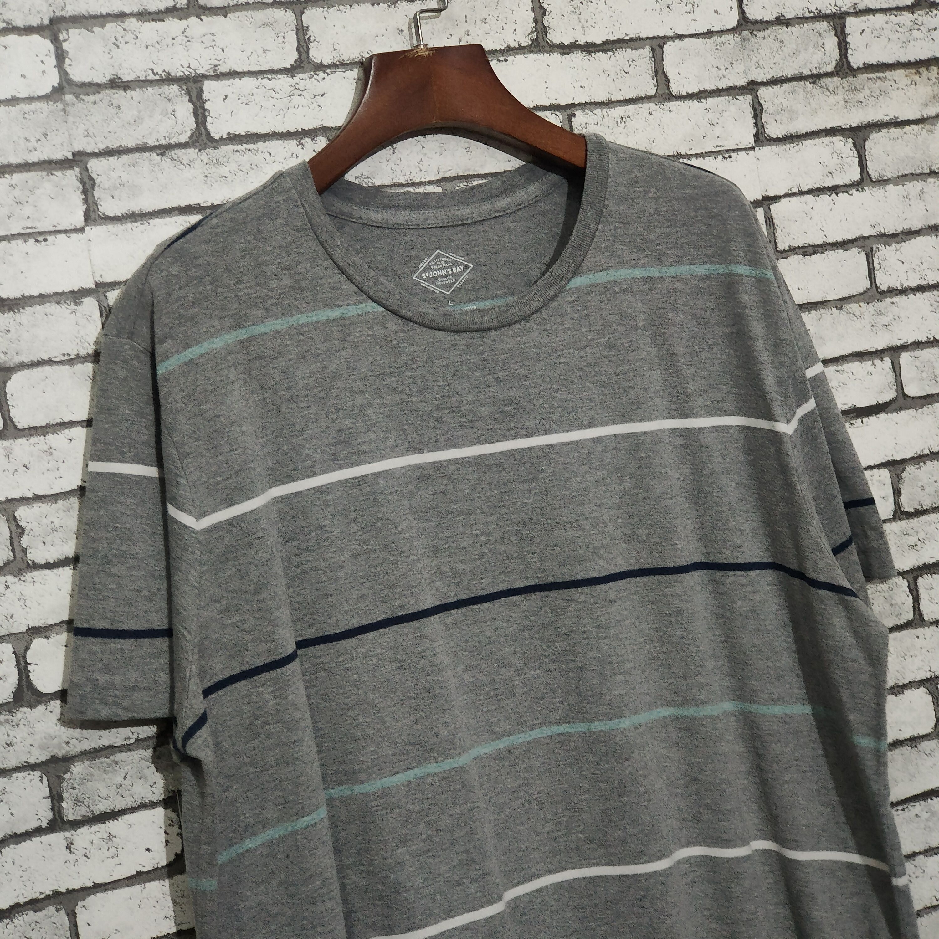St. Johns Bay 🔥St John's Bay Stripes L Short Sleeve T-Shirts Size US L / EU 52-54 / 3 - 3 Thumbnail