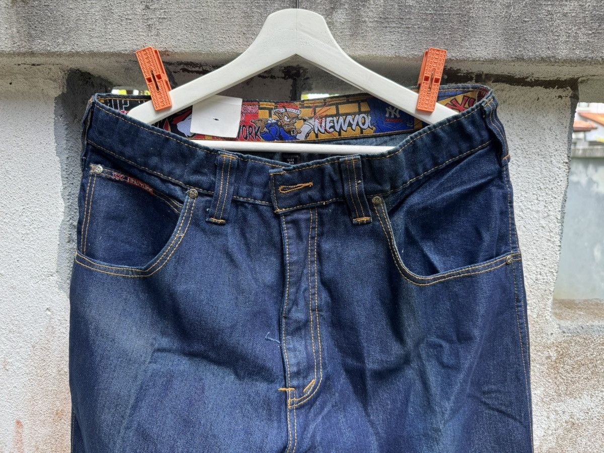 New York Yankees × Vintage VERY RARE🔥VTG 90s NY YANKEE HIPHOP BAGGY FLARE JEANS BOSS02 Size US 34 / EU 50 - 5 Thumbnail