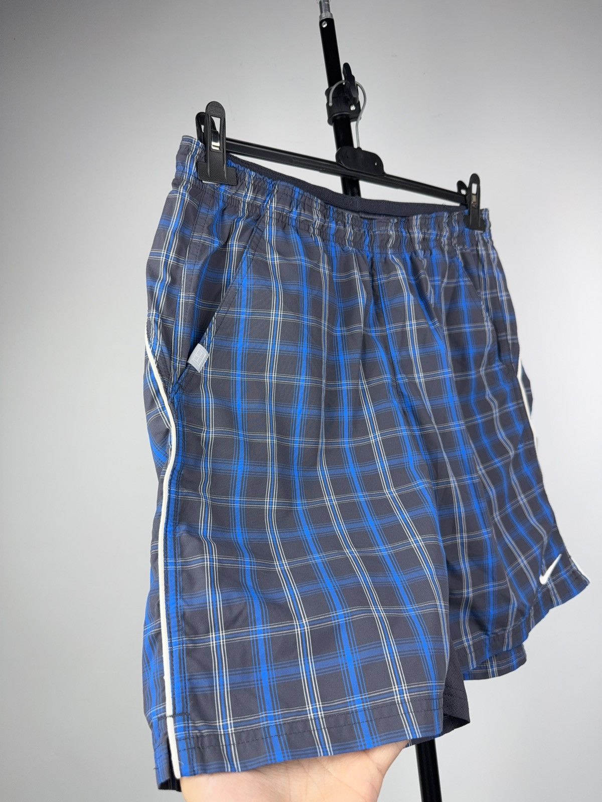 Nike 00s Nike Vintage Swim Shorts Blue Plaid Check Logo Size M Size US 32 / EU 48 - 4 Thumbnail