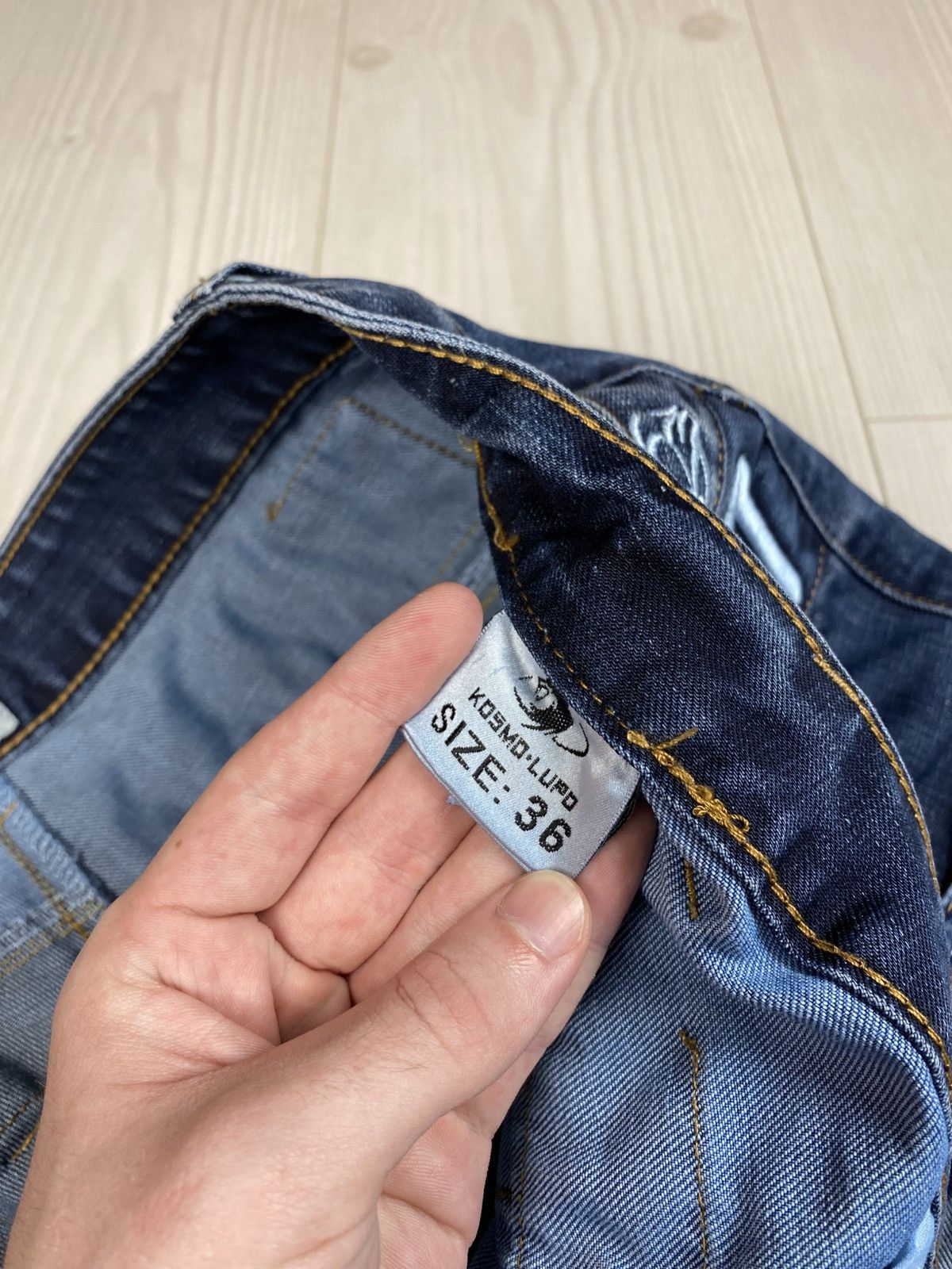 Japanese Brand Avantgarde Kosmo Lupo Denim Jeans Multipockets Rare Big Logo Size US 36 / EU 52 - 12 Thumbnail
