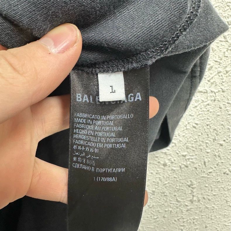 Balenciaga Balenciaga Covered Tape Logo Washed Distressed Short Sleev Size US S / EU 44-46 / 1 - 4 Thumbnail