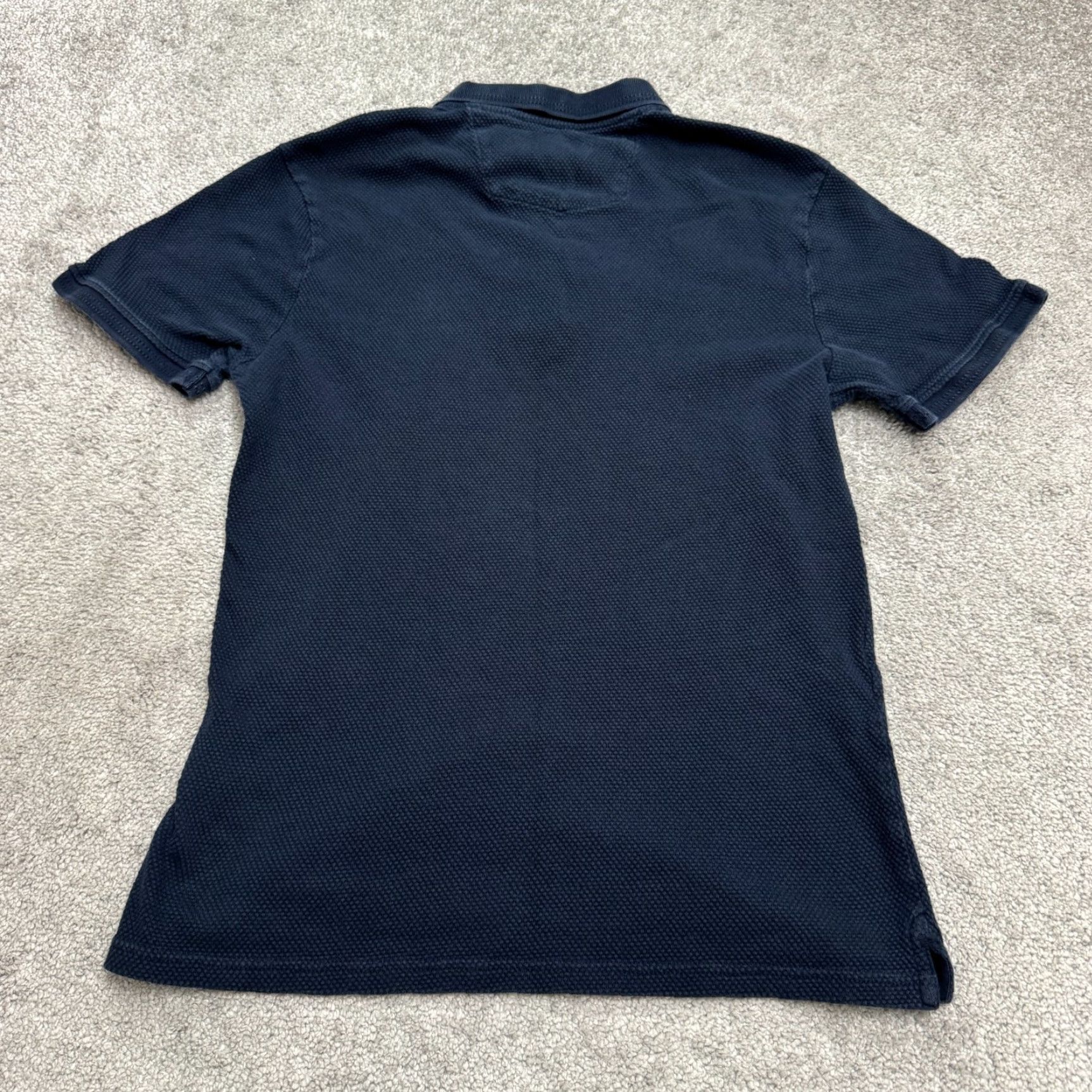 Vintage Peter Werth London N.1 Baran Polo Shirt Mens Medium Navy Blue Textured Pique Top Size US M / EU 48-50 / 2 - 2 Thumbnail