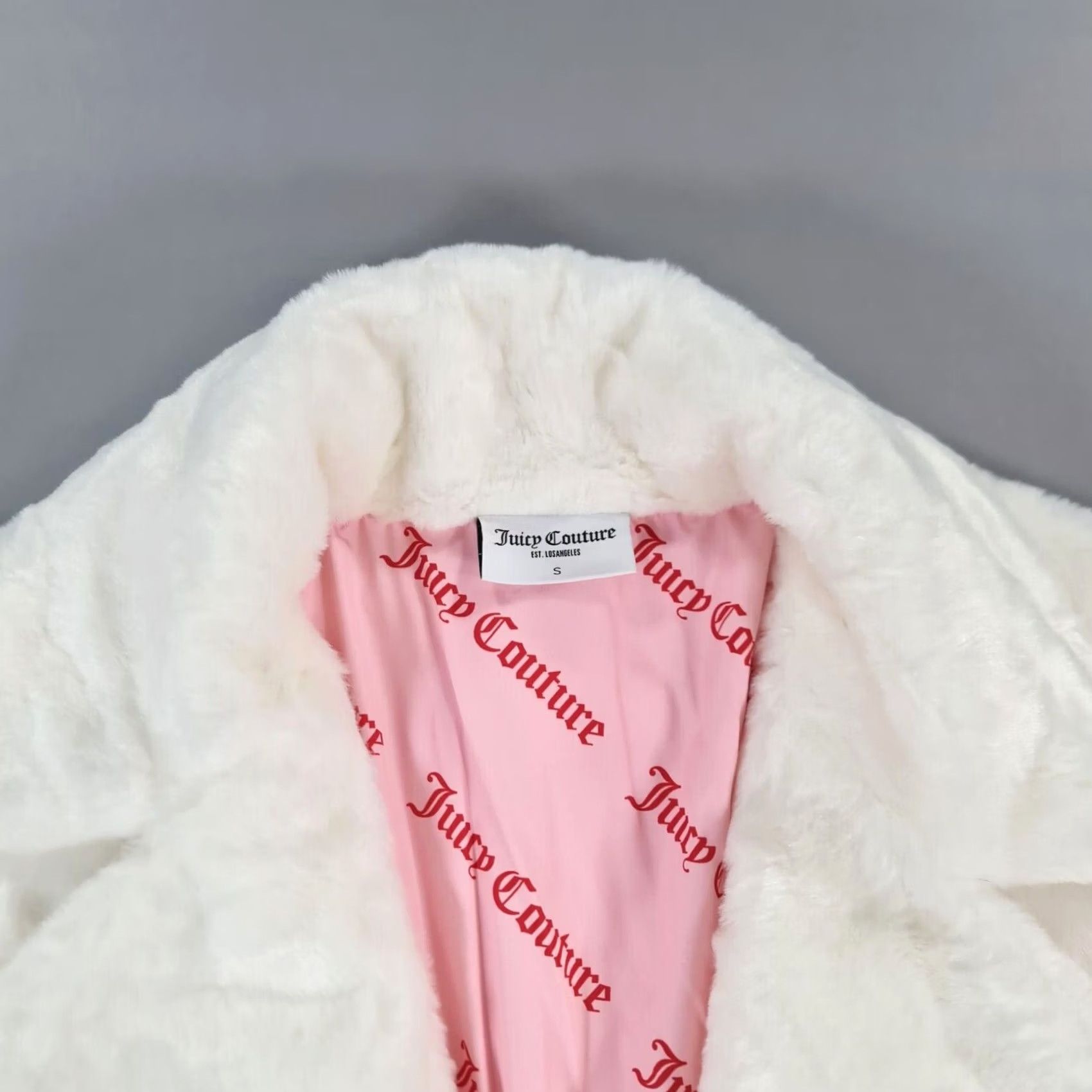 Juicy Couture Juicy Couture Womens Coat White S Longline Faux Fur Lined Pockets Overcoat Snap Closure Casual Winter 2000s Designer Mens Womens Girls Size S / US 4 / IT 40 - 2 Thumbnail