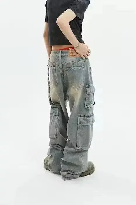 Japanese Brand y2k baggy cargo hiphop faded pants Size US 32 / EU 48 - 4 Thumbnail