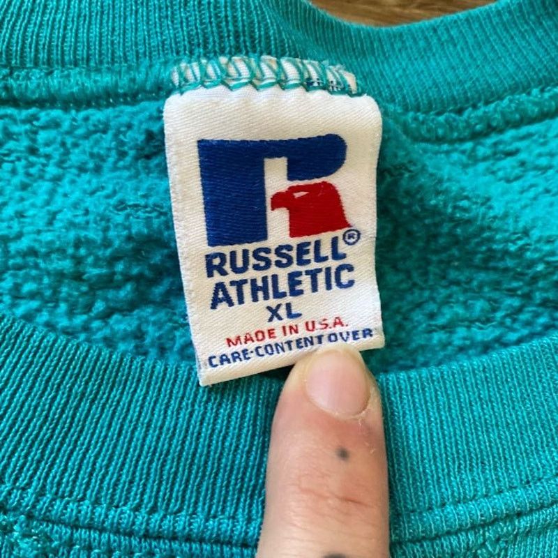 Russell Athletic Turquoise Russell Athletic Vintage Crew Neck Size US XL / EU 56 / 4 - 3 Thumbnail