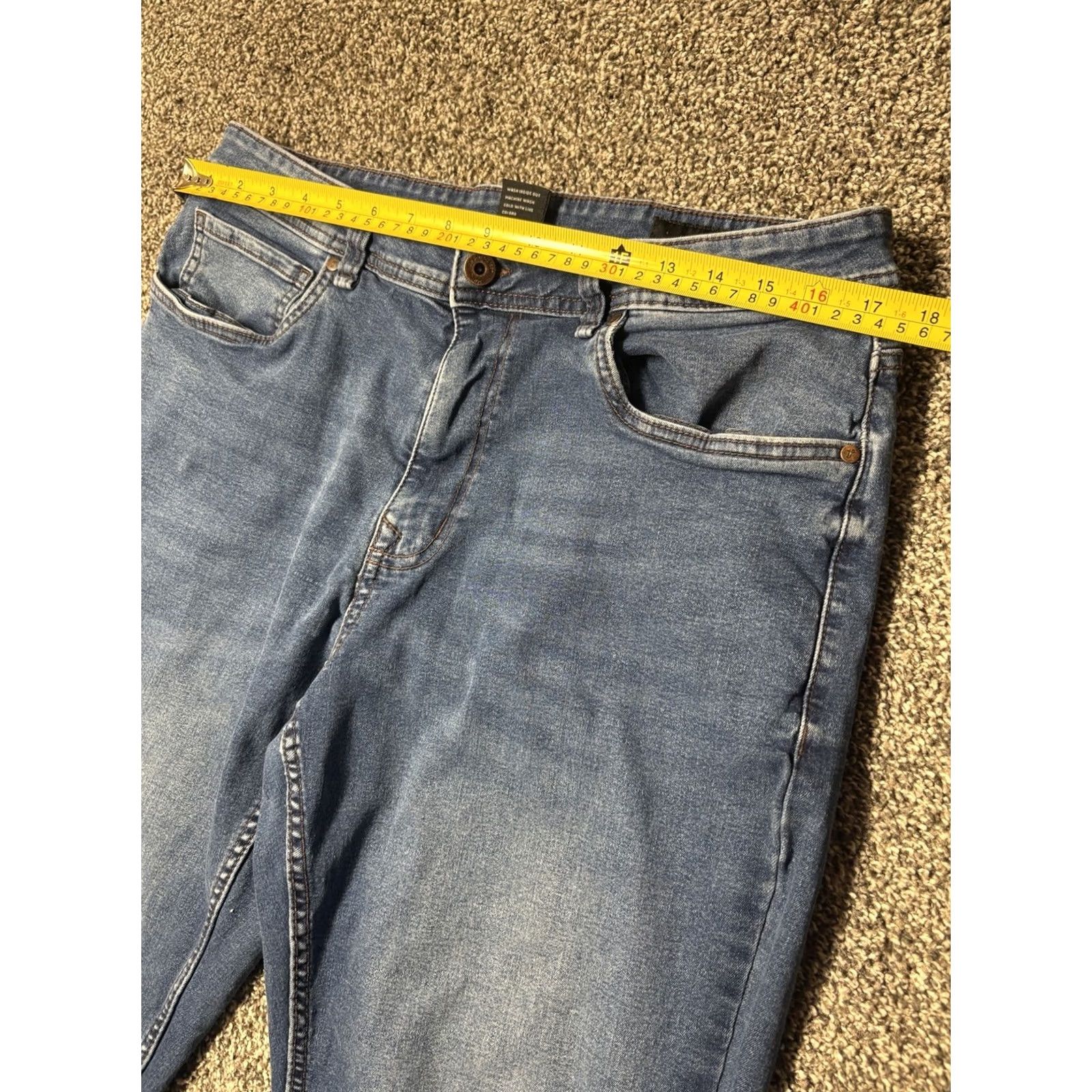 Vintage The Perfect Jean NYC Jeans Mens 35 Blue 35x32 Slim Thick Thicc Size US 35 - 5 Thumbnail