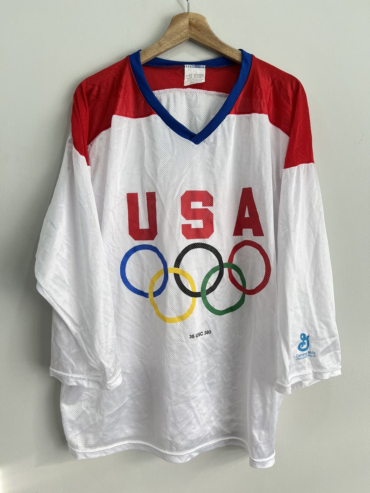 Vintage Vintage Usa Olympic Jersey Longsleeve XL Size US XL / EU 56 / 4 - 1 Thumbnail