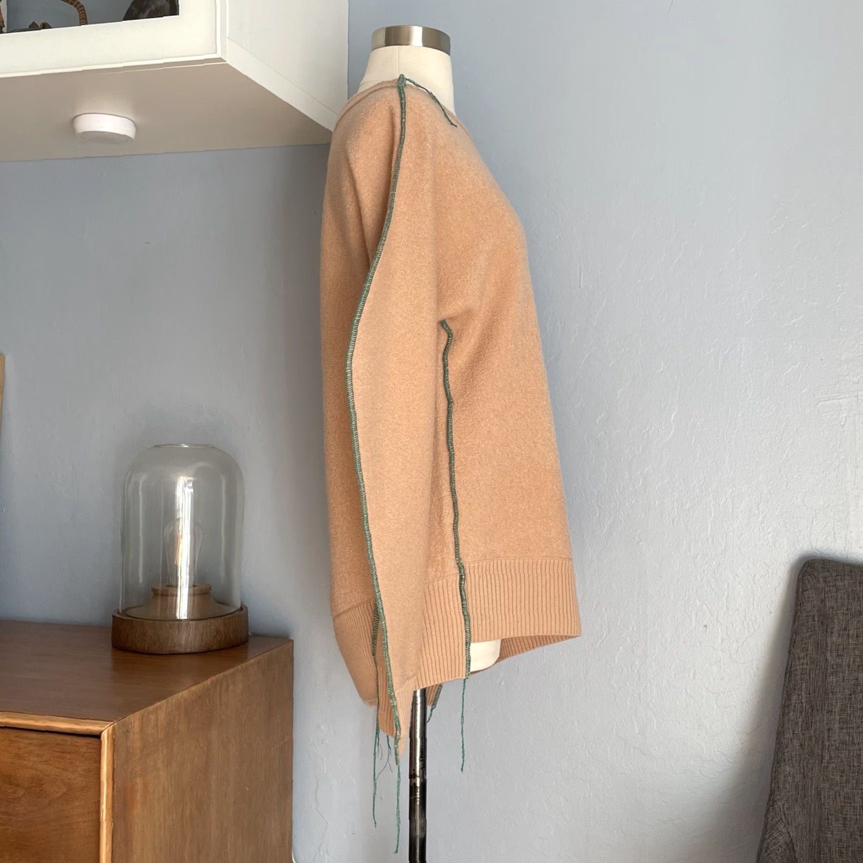 Vintage JNBY Sweater Women 100% Merino Wool Asymmetrical Tan Camel Size M Beige Pullover Wool Womens 100% Merino Wool Size M / US 6-8 / IT 42-44 - 4 Thumbnail