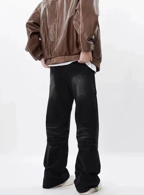 VIBE Vintage black pleated washed deconstructed jeans Size US 32 / EU 48 - 4 Thumbnail